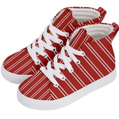 Nice Stripes - Apple Red Kids  Hi-top Skate Sneakers by FashionBoulevard