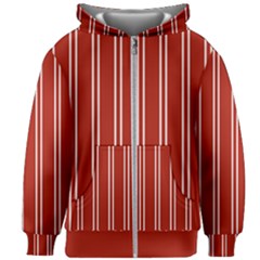 Nice Stripes - Apple Red Kids  Zipper Hoodie Without Drawstring by FashionBoulevard