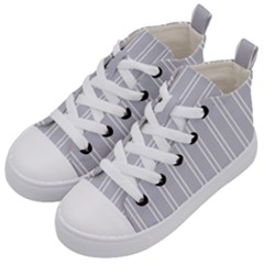 Nice Stripes - Cloudy Grey Kids  Mid-top Canvas Sneakers by FashionBoulevard