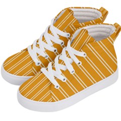 Nice Stripes - Honey Orange Kids  Hi-top Skate Sneakers by FashionBoulevard