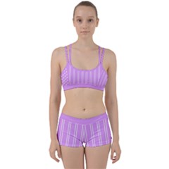 Nice Stripes - Lavender Purple Perfect Fit Gym Set by FashionBoulevard