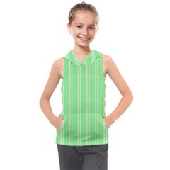 Nice Stripes - Mint Green Kids  Sleeveless Hoodie by FashionBoulevard