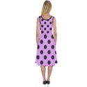 Polka Dots Black On Lavender Purple Midi Sleeveless Dress View2