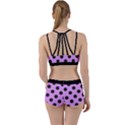 Polka Dots Black On Lavender Purple Perfect Fit Gym Set View2