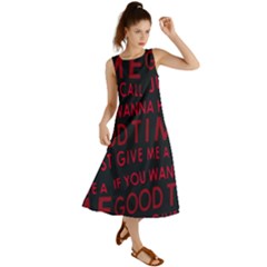 Motivational Phrase Motif Typographic Collage Pattern Summer Maxi Dress by dflcprintsclothing