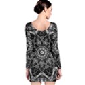 Black And White Pattern Long Sleeve Velvet Bodycon Dress View2