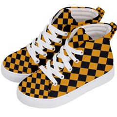 Block Fiesta Black And Honey Orange Kids  Hi-top Skate Sneakers by FashionBoulevard