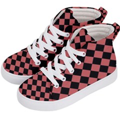 Block Fiesta Black And Indian Red Kids  Hi-top Skate Sneakers by FashionBoulevard