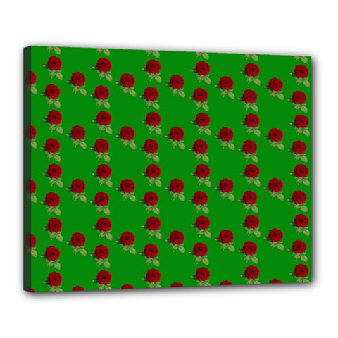 Rose In Green Canvas 20  X 16  (stretched) by snowwhitegirl