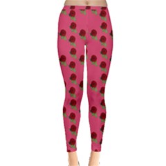 Rose In Mexican Pink Inside Out Leggings by snowwhitegirl