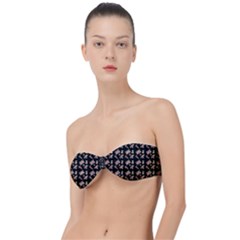 Robin Art Black Pattern Classic Bandeau Bikini Top  by snowwhitegirl