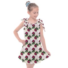 Doily Rose Pattern White Kids  Tie Up Tunic Dress by snowwhitegirl