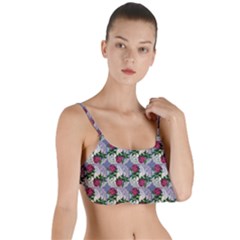 Doily Rose Pattern Blue Layered Top Bikini Top  by snowwhitegirl