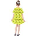 Green Elephant Pattern Yellow Kids  Smock Dress View2