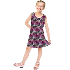 Doily Rose Pattern Red Kids  Tunic Dress by snowwhitegirl