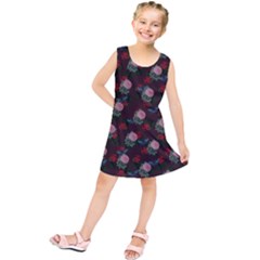 Dark Floral Butterfly Burgundy Kids  Tunic Dress by snowwhitegirl