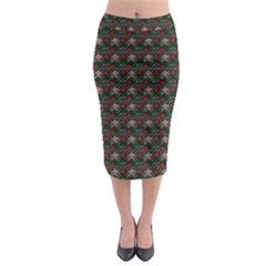 Dark Floral Butterfly Teal Bats Lip Green Small Midi Pencil Skirt by snowwhitegirl