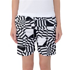 Black And White Crazy Pattern Women s Basketball Shorts by Sobalvarro