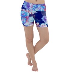 Flowers Lightweight Velour Yoga Shorts by Sparkle