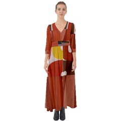 Sophie Taeuber Arp, Composition À Motifs D arceaux Ou Composition Horizontale Verticale Button Up Boho Maxi Dress by Sobalvarro