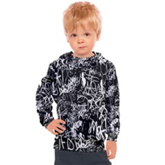 Graffiti Abstract Collage Print Pattern Kids  Hooded Pullover by dflcprintsclothing