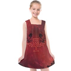 Decorative Celtic Knot With Dragon Kids  Cross Back Dress by FantasyWorld7