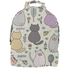 Funny Cartoon Cats Seamless Pattern  Mini Full Print Backpack by Vaneshart