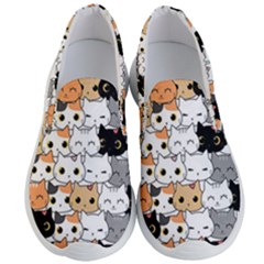 Cute Cat Kitten Cartoon Doodle Seamless Pattern Men s Lightweight Slip Ons by Vaneshart