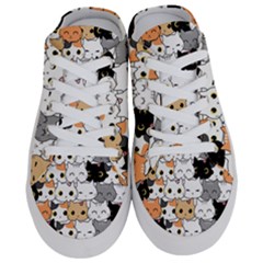 Cute Cat Kitten Cartoon Doodle Seamless Pattern Half Slippers by Vaneshart