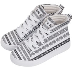 Borders Ikat Ethnic Frame Tribal Kids  Hi-top Skate Sneakers by Wegoenart