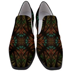 Fractal Fantasy Design Texture Women Slip On Heel Loafers by Wegoenart