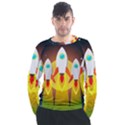 Rocket Take Off Missiles Cosmos Men s Long Sleeve Raglan Tee View1