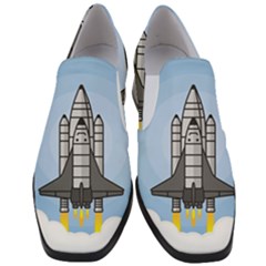 Rocket Shuttle Spaceship Science Women Slip On Heel Loafers by Wegoenart