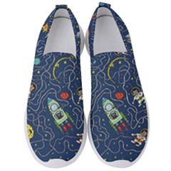 Cat Cosmos Cosmonaut Rocket Men s Slip On Sneakers by Wegoenart