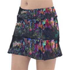 Grunge Paint Splatter Splash Ink Tennis Skorts by Wegoenart