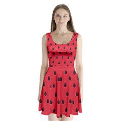 Seamless Watermelon Surface Texture Split Back Mini Dress  by Nexatart