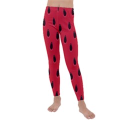 Seamless Watermelon Surface Texture Kids  Lightweight Velour Leggings by Nexatart