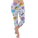 Animal Faces Collection Lightweight Velour Capri Yoga Leggings View1