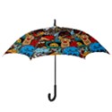 Abstract Grunge Urban Pattern With Monster Character Super Drawing Graffiti Style Hook Handle Umbrellas (Large) View3