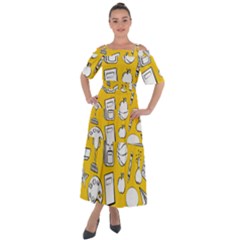 Pattern With Basketball Apple Paint Back School Illustration Shoulder Straps Boho Maxi Dress  by Nexatart