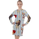 Pattern Dog Long Sleeve Hoodie Dress View1