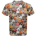 Cute Dog Seamless Pattern Background Men s Cotton Tee View1