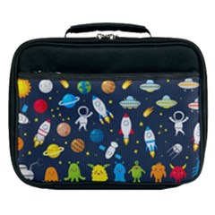 Big Set Cute Astronauts Space Planets Stars Aliens Rockets Ufo Constellations Satellite Moon Rover V Lunch Bag by Nexatart