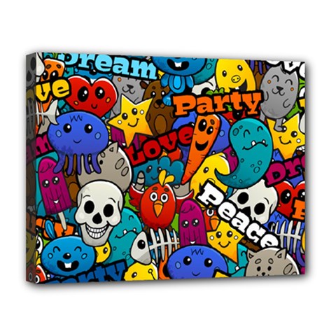 Graffiti Characters Seamless Pattern Canvas 14  X 11  (stretched) by Nexatart