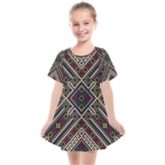 Zentangle Style Geometric Ornament Pattern Kids  Smock Dress by Nexatart