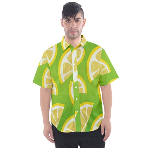 Lemon Fruit Healthy Fruits Food Men s Short Sleeve Shirt by Nexatart