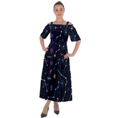 Space Wallpapers Shoulder Straps Boho Maxi Dress  by Nexatart