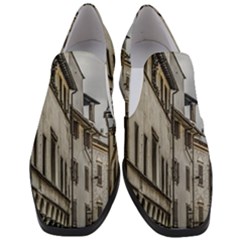 Houses At Historic Center Of Florence, Italy Women Slip On Heel Loafers by dflcprintsclothing