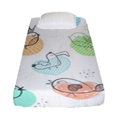 Cartoon Bird Cute Doodle Bird Fitted Sheet (single Size) by Vaneshart