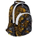 Yin Yang Owl Doodle Ornament Illustration Rounded Multi Pocket Backpack View2